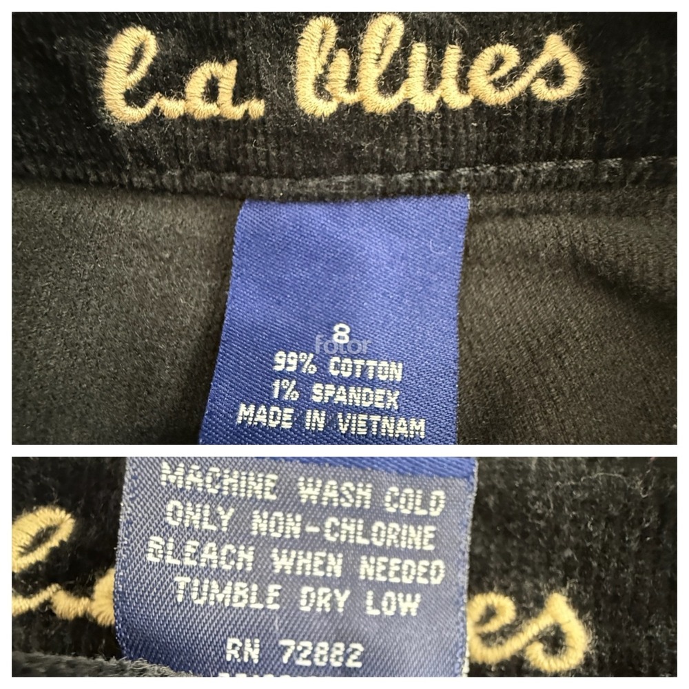 LA Blues Womens Corduroy Pants Vintage Cords 8 Black Fairy Grunge Goth‎ Witchy - Picture 5 of 6